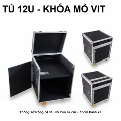 Tủ gỗ TGMV 6U - 8U - 10U - 12U - 2 cửa ,khóa mỏ vịt, bánh xe vàng, mixer yêu cầu riêng - phiên bản