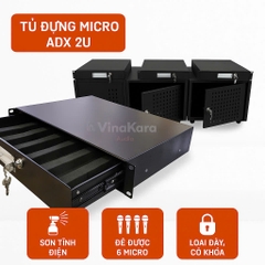 Tủ đựng micro ADX 2U, đựng 6 tay micro, sắt sơn tĩnh điện, bền bỉ