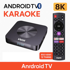 Tivibox VietK VBox 8K Karaoke – Android TV Box 8K, Kho Karaoke Amazing, Điều Khiển Giọng Nói