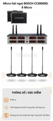 Micro hội nghị BOSCH CCS8000D, 8 Micro