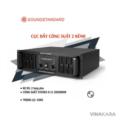 Cục đẩy công suất 2 kênh Soundstandard GB 28000 Double, Công suất 2800w/1CH