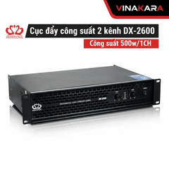 Cục đẩy công suất 2 kênh DX-2600 ,Công suất 500w/1CH