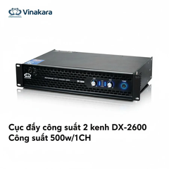 Cục đẩy công suất 2 kênh DX-2600 ,Công suất 500w/1CH