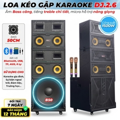 Loa kéo karaoke bass 50 kiểu gập, Công suất 1500w, DJ 2.6