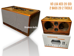 Vỏ loa kéo bình mini 20 2 tấc đôi xài mạch k10, 2 lỗ mid 14cm ,Sơn PU ,KT 54x30x33cm