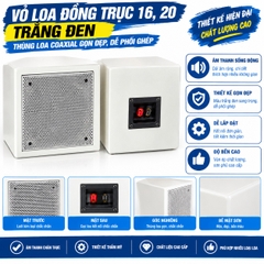 Vỏ Loa Đồng Trục 16, 20 Trắng Đen – Thùng Loa Coaxial Gọn Đẹp, Dễ Phối Ghép