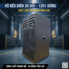 Vỏ loa kéo điện 30 đôi - 3 tấc đôi kiểu đứng, VLKD-302 KT 52x45x98cm