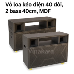 Vỏ loa kéo điện 40 đôi - 4 tấc gỗ + Họng kèn đầy đủ , gỗ dày chất lượng