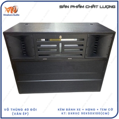 Vỏ thùng loa kéo điện 40 4 tấc đôi VT4TCK có cửa khóa
