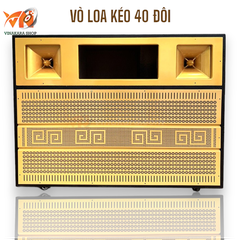 Vỏ thùng loa kéo bình 40 4 tấc đôi, mạch 19x38cm, kiểu ngang