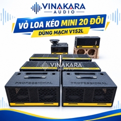Vỏ Loa Kéo Mini 20 Đôi Dùng Mạch V152L, 3 Way 2 Bass 2 Treble 2 Mid 16