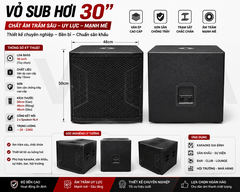 Vỏ loa sub hơi 30 3 tấc VLS3T-02, ván ép