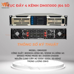 Cục đẩy công suất DMX CM4X1000, 4x800w, 64 sò