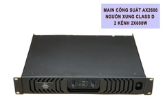 Cục đẩy công suất 2 kênh Shidun AX2600 nguồn xung class D 2 kênh 2x600w, bh 12 tháng