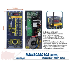 Bo mạch lắp cho loa kéo V30X 15x35 ,Có cổng OTG