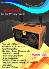 Loa Xách Tay Mini S90, 2 Bass 20, 3 Mid, 1 Treble, 550w, 2 Micro UHF