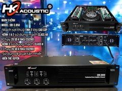 Cục đẩy công suất 3 kênh HKacoustic, 36 sò, DB-3850, 850wx3CH