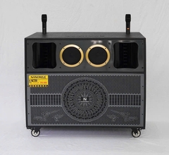 Loa Kéo Bình Điện Nanomax Pro-555 Bass Đôi 40cm 2400w, 2 Micro UHF