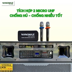 Loa kéo điện karaoke Nanomax Pro-603, 4 tấc đôi, công suất 2200w