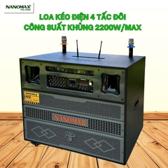Loa kéo điện karaoke Nanomax Pro-603, 4 tấc đôi, công suất 2200w