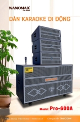 Loa kéo đi động công suất lớn 2 Nanomax Pro-600A,2 Bass 50, Công suất 3600W