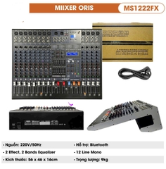 Mixer ORIS MS1222FX – 12 line có bluetooth, hiệu ứng fx chuyên nghiệp