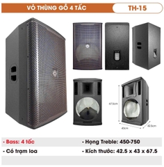 Vỏ loa full 4 tấc , TH-15 , Tặng kèm phụ kiện