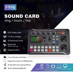 Bộ Sound card F998+Mic BM800, Thiết Bị Hát Karaoke, Thu Âm Livestream Chuyên Nghiệp, Kết Nối Bluetooth