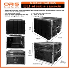 Tủ âm thanh Oris ABS 4U 6U 8U ,Nhựa đen ABS ,đựng thiết bị âm thanh, hàng nhập khẩu