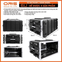 Tủ âm thanh Oris ABS 4U 6U 8U ,Nhựa đen ABS ,đựng thiết bị âm thanh, hàng nhập khẩu