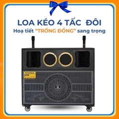 Loa Kéo Bình Điện Nanomax Pro-555 Bass Đôi 40cm 2400w, 2 Micro UHF