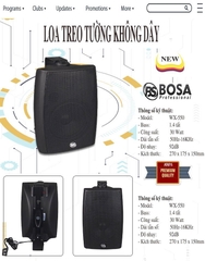 Loa Treo Tường Bosa Bass 14cm, Công suất 30W, WX-550