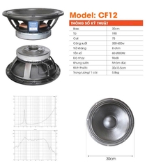 Củ loa bass rời 30, 3 Tấc từ 190 coil 75, CF12