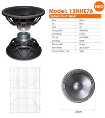 Củ loa bass rời Oris 30, 3 Tấc từ neo coil 75, 12NHE76