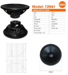 Củ loa bass rời 30 ,3 tấc từ neo coil 75, 12N61
