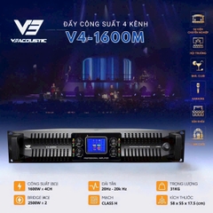 Cục đẩy công suất 4 kênh V3 Acoustic V4-1600M,Công suất 1600w/1CH