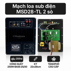 Mạch loa sub điện MSD28-TL 2 sò 250w, KT 22x28cm