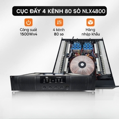 Cục đẩy công suất 4 Kênh 80 Sò, NLX4800, Công suất 1500w/1CH