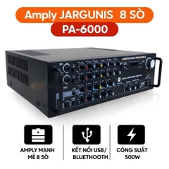 Amply Jargunis 8 sò PA-6000, 2 kênh 200wx2CH, Bluetooth, Usb