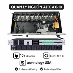 Quản lý nguồn ADX AX-10 , 2 cổng trước, 8 cổng tự động, bền bỉ chính hãng