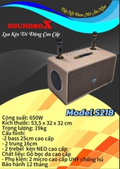 Loa kéo Soundbox 2 bass 25, 3 đường tiếng, công suất 650w, S218
