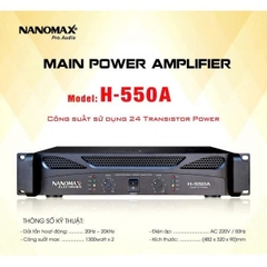 Cục đẩy công suất 2 kênh Nanomax H-550A