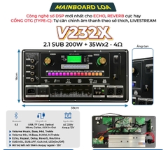 Mạch loa kéo 3 kênh 19x38, 1 Kênh sub 2 kênh Full , V232X