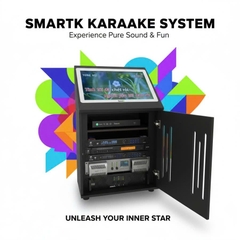 Tủ gỗ âm thanh cho phòng karaoke, có ngăn để thiết bị tiện lợi TG, gắn màn hình 22inch
