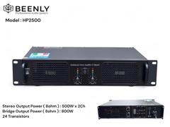 Cục đẩy công suất BEENLY HP2500, Công suất 500W x2 CH