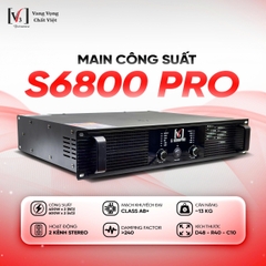 Cục đẩy công suất 2 kênh S6800 PRO, Công suất 400w/1CH