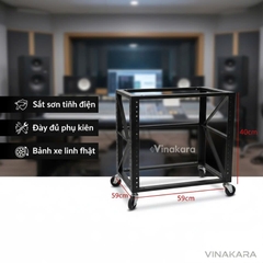 Tủ đựng máy âm thanh chuyên nghiệp 60cm - 80cm  (sơn tĩnh điện + full phụ kiện)