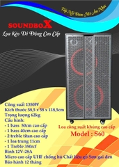 Loa kéo di động 50 đôi Soundbox S60 ,Công suất 1350w