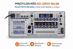 Mạch loa kéo AD-2800 19x38 ,Bluetooth Reverd,Công suất 800W x 2 kênh