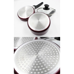 Set 2 nồi chảo 16cm kèm nắp đậy dùng được bếp từ - Hàng Nhật nội địa